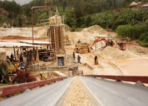 A general view shows a cassiterite and tantalum ore in a semi-industrial mineral processing plant in Gatumba in western Rwanda, in a file photo. REUTERS/Hereward Holland