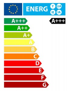 European Union energy label which must be applied from 2014. The energy efficiency of the appliance is rated in terms of a set of energy efficiency classes from A to G on the label, A being the most energy efficient, G the least efficient.